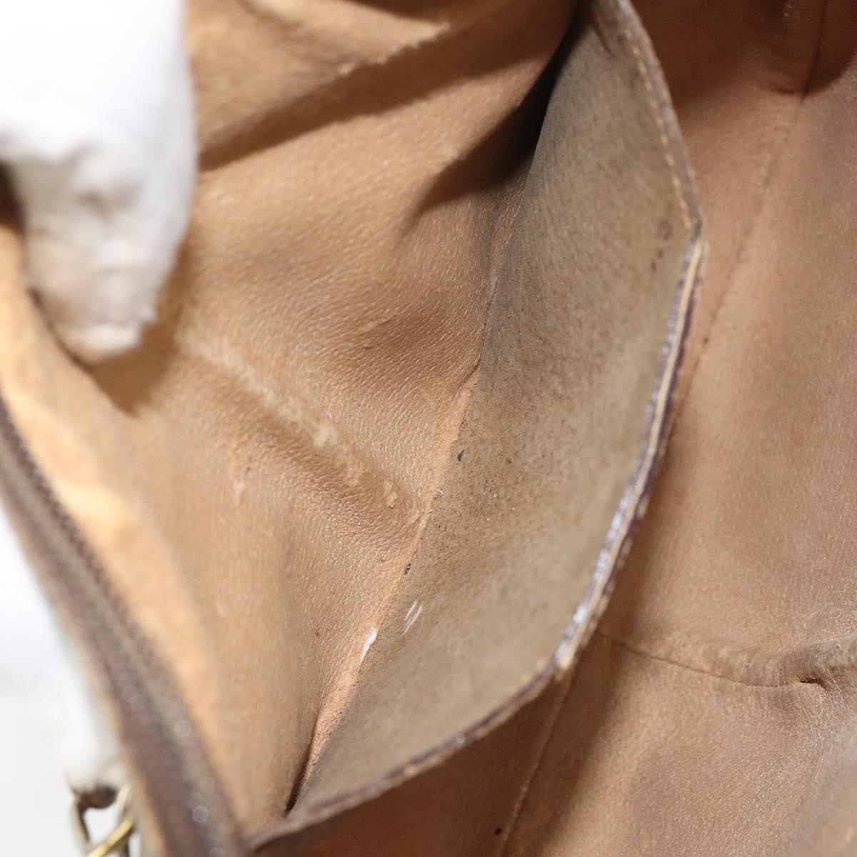 GUCCI GG Supreme Web Sherry Line Bag PVC Beige Gold 904 02 047 Auth 156831