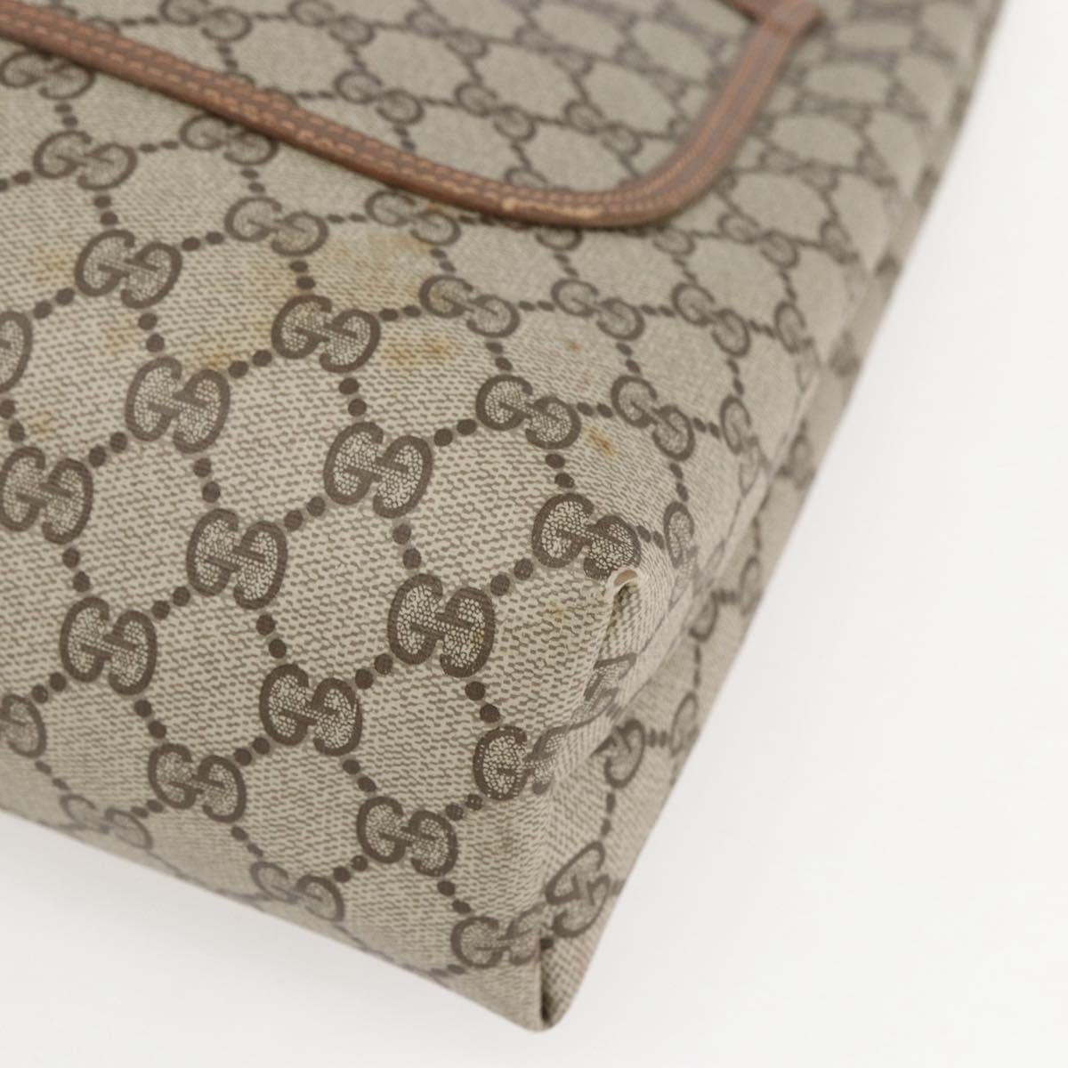 GUCCI GG Supreme Web Sherry Line Tote Bag PVC Beige Gold 89 02 003 Auth 156835