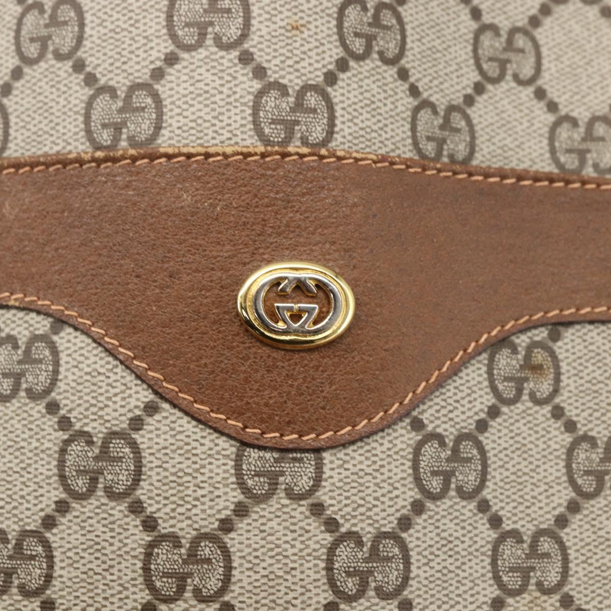 GUCCI GG Supreme Web Sherry Line Tote Bag PVC Beige Gold 89 02 003 Auth 156835