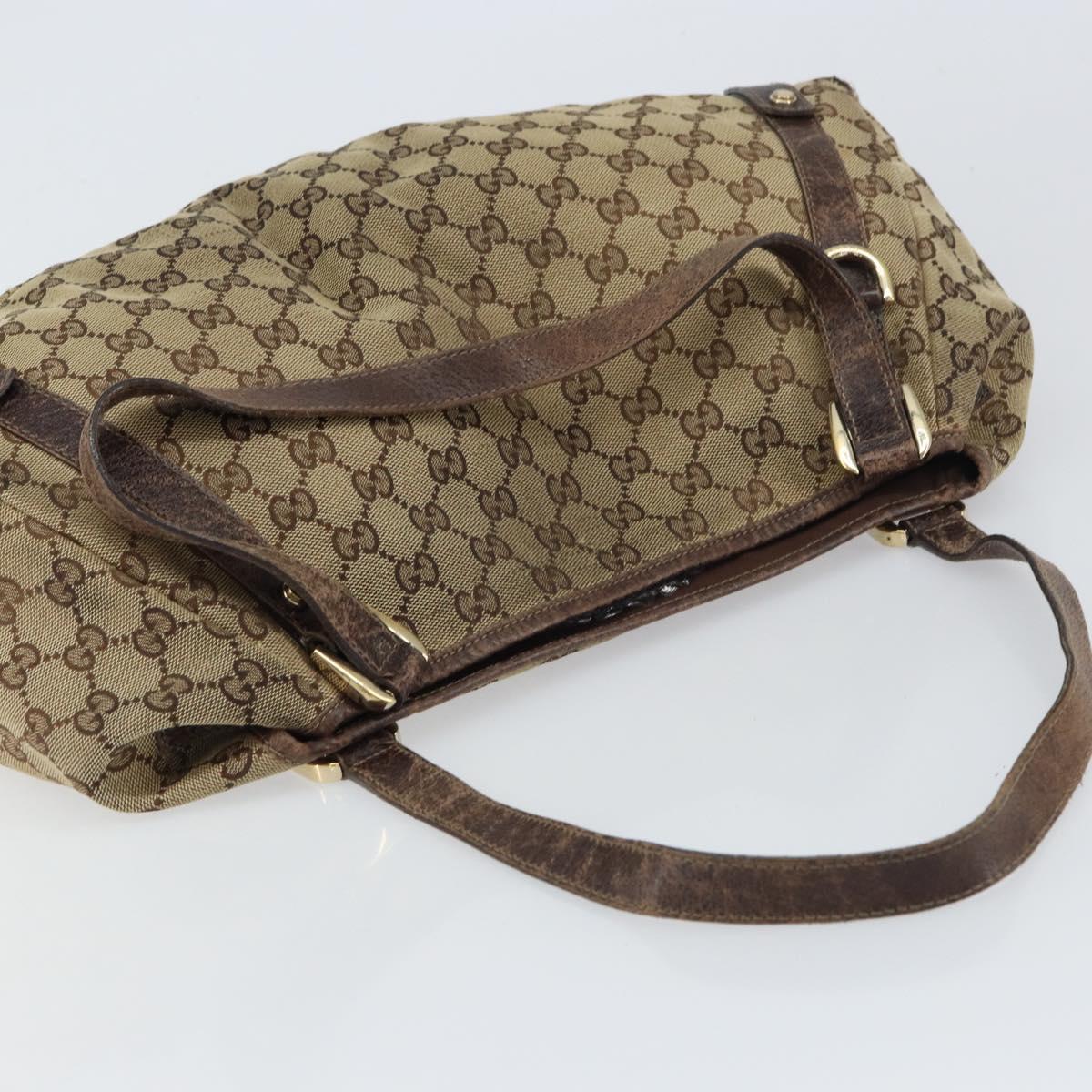 GUCCI GG Canvas Abbey Tote Bag Beige Gold 130736 Auth 156836