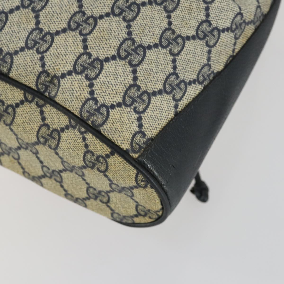 GUCCI GG Supreme Sherry Line Shoulder Bag PVC Navy Gold 41 02 034 Auth 156842