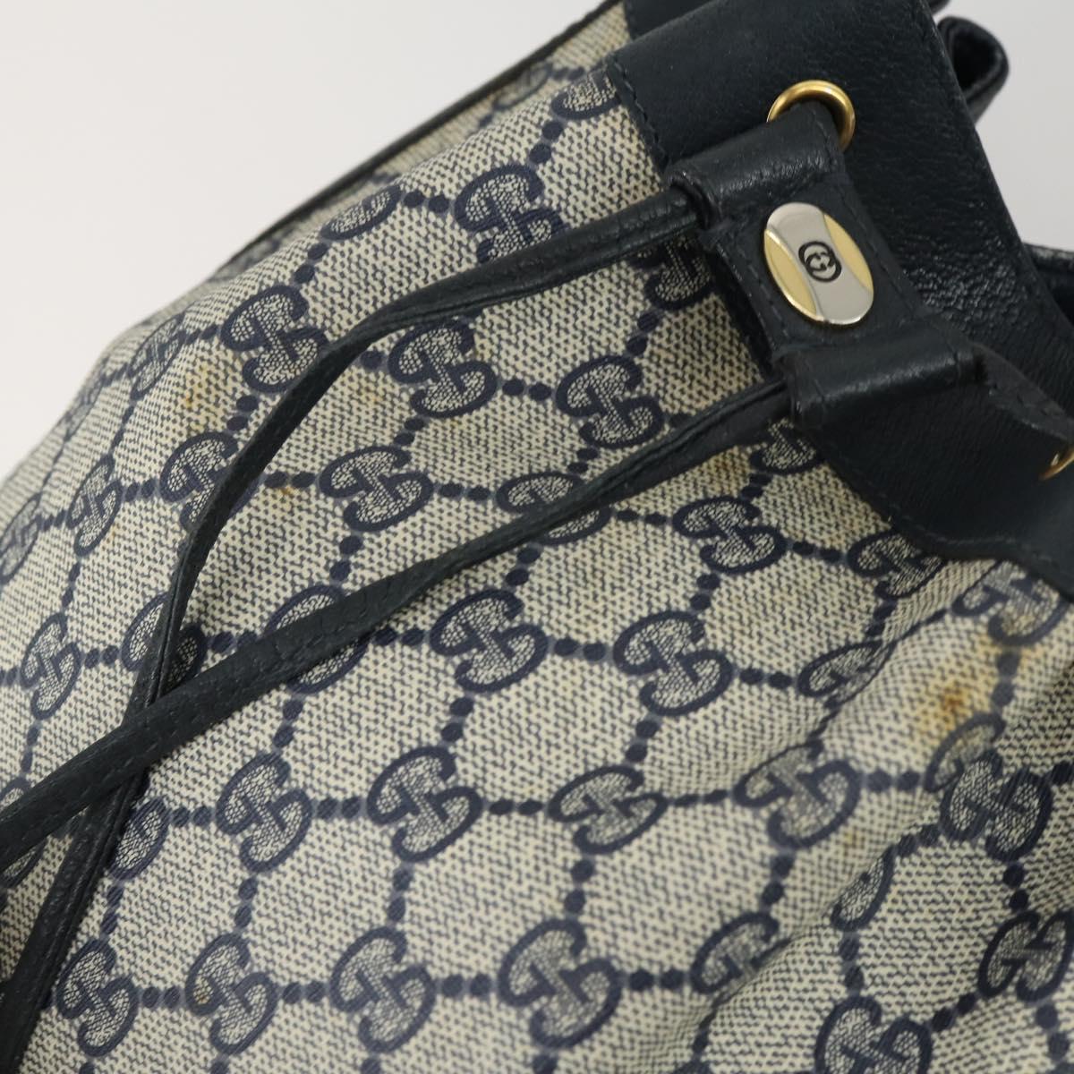 GUCCI GG Supreme Sherry Line Shoulder Bag PVC Navy Gold 41 02 034 Auth 156842