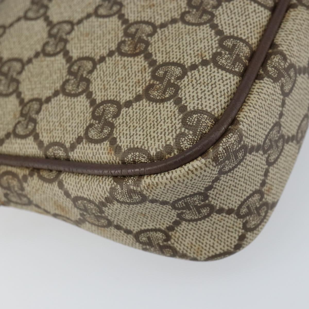 GUCCI GG Supreme Shoulder Bag PVC Beige Gold 97 02 068 Auth 156844