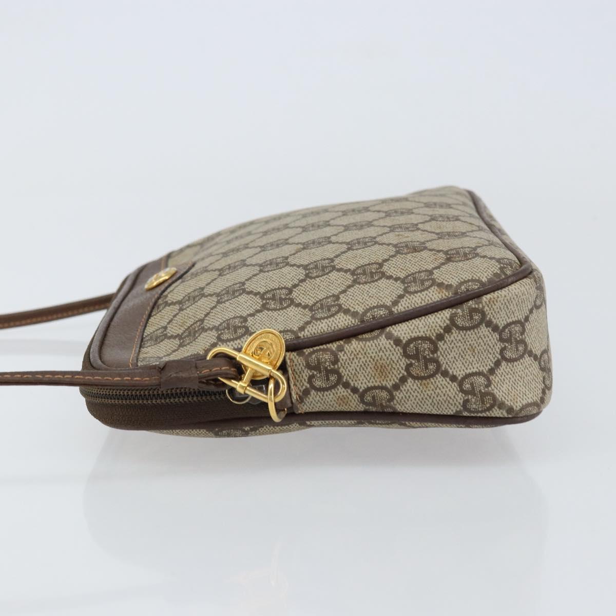 GUCCI GG Supreme Shoulder Bag PVC Beige Gold 97 02 068 Auth 156844
