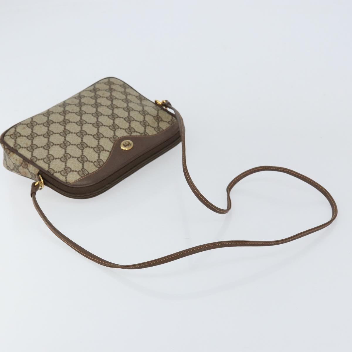 GUCCI GG Supreme Shoulder Bag PVC Beige Gold 97 02 068 Auth 156844