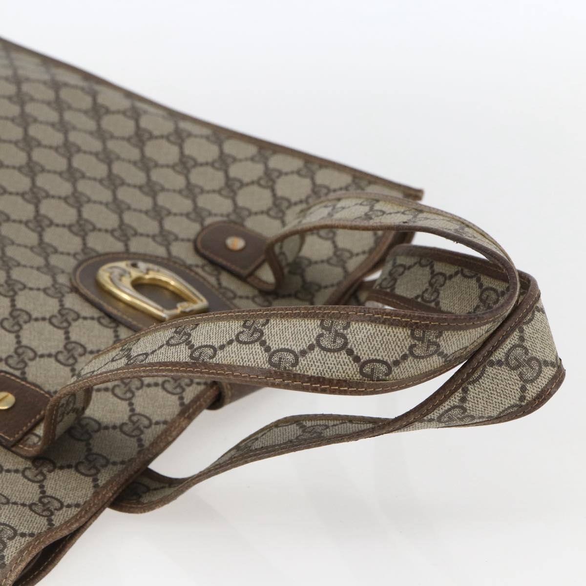 GUCCI GG Supreme Tote Bag PVC Beige Auth 156849
