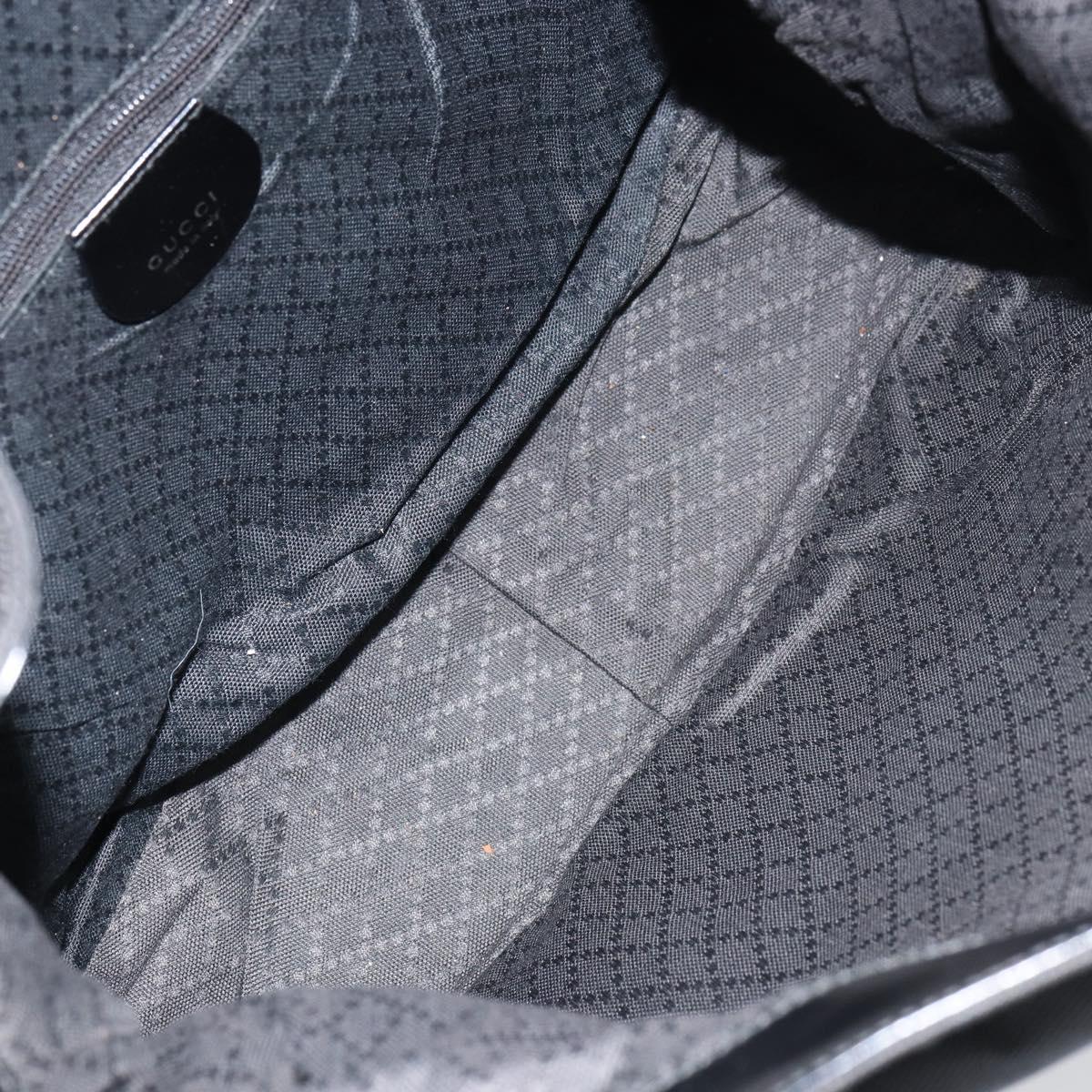 GUCCI Bamboo Hand Bag Nylon Black Silver 001 1998 1577 Auth 156855