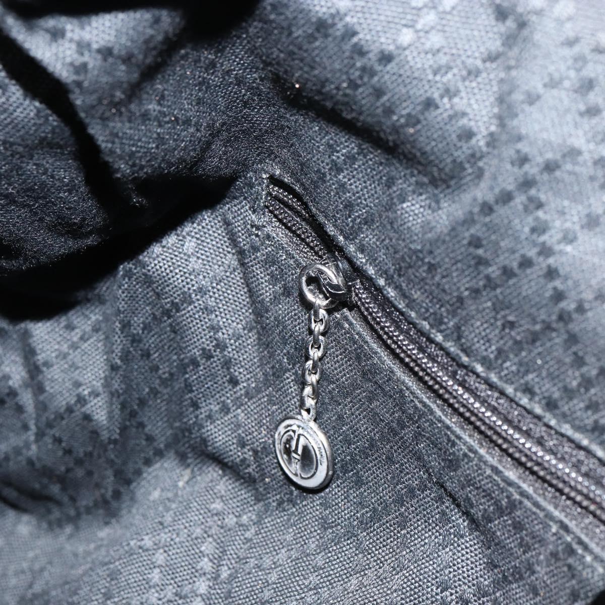 GUCCI Bamboo Hand Bag Nylon Black Silver 001 1998 1577 Auth 156855