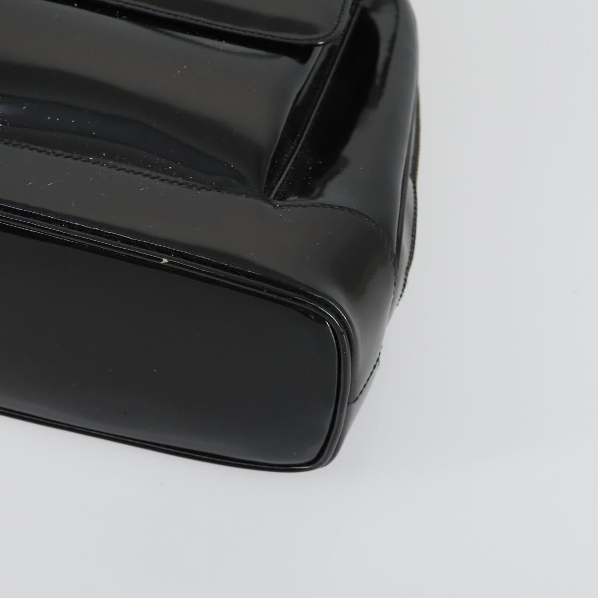 GUCCI Shoulder Bag Enamel Black Gold 001 1075 1650 0 Auth 156856