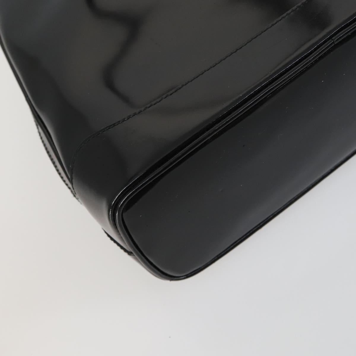 GUCCI Shoulder Bag Enamel Black Gold 001 1075 1650 0 Auth 156856