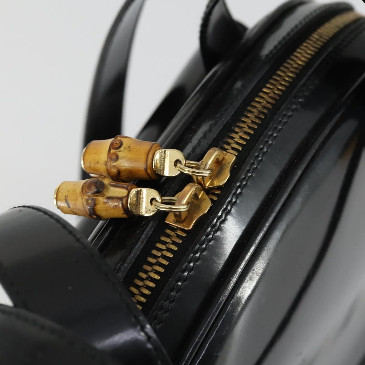 GUCCI Shoulder Bag Enamel Black Gold 001 1075 1650 0 Auth 156856