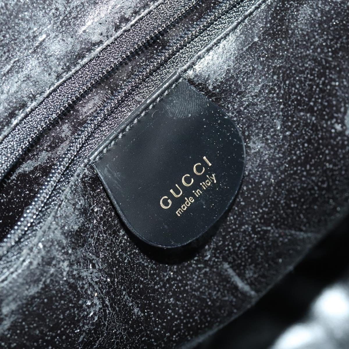 GUCCI Shoulder Bag Enamel Black Gold 001 1075 1650 0 Auth 156856