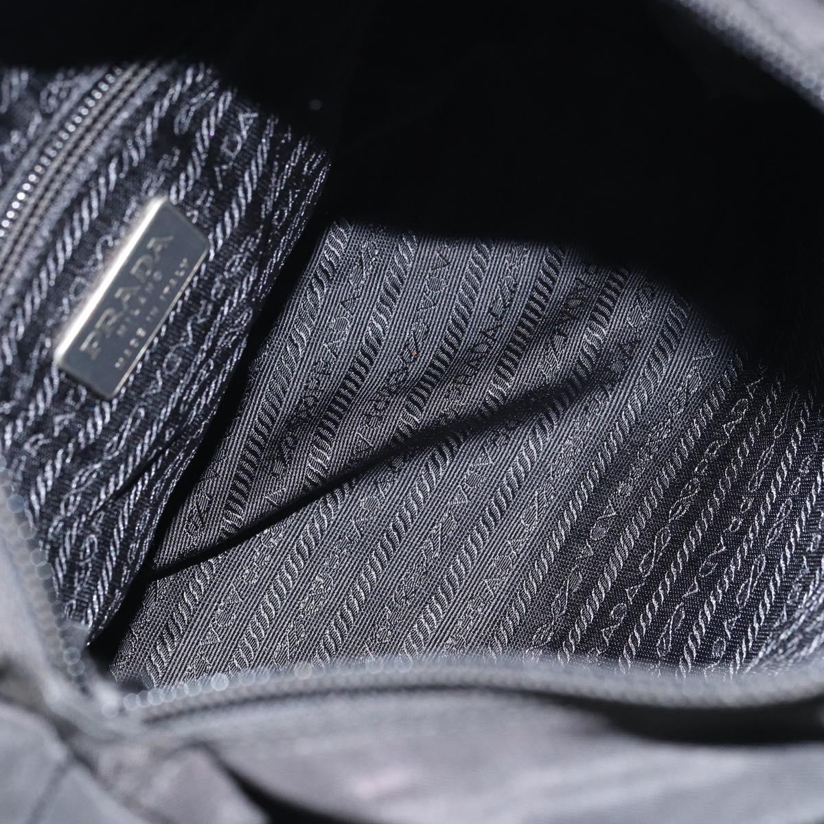 PRADA Hand Bag Nylon Black Auth 156858