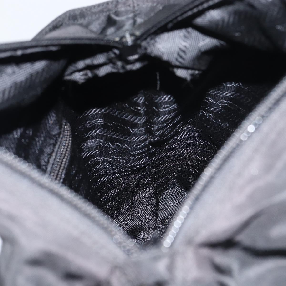 PRADA Hand Bag Nylon Black Auth 156858