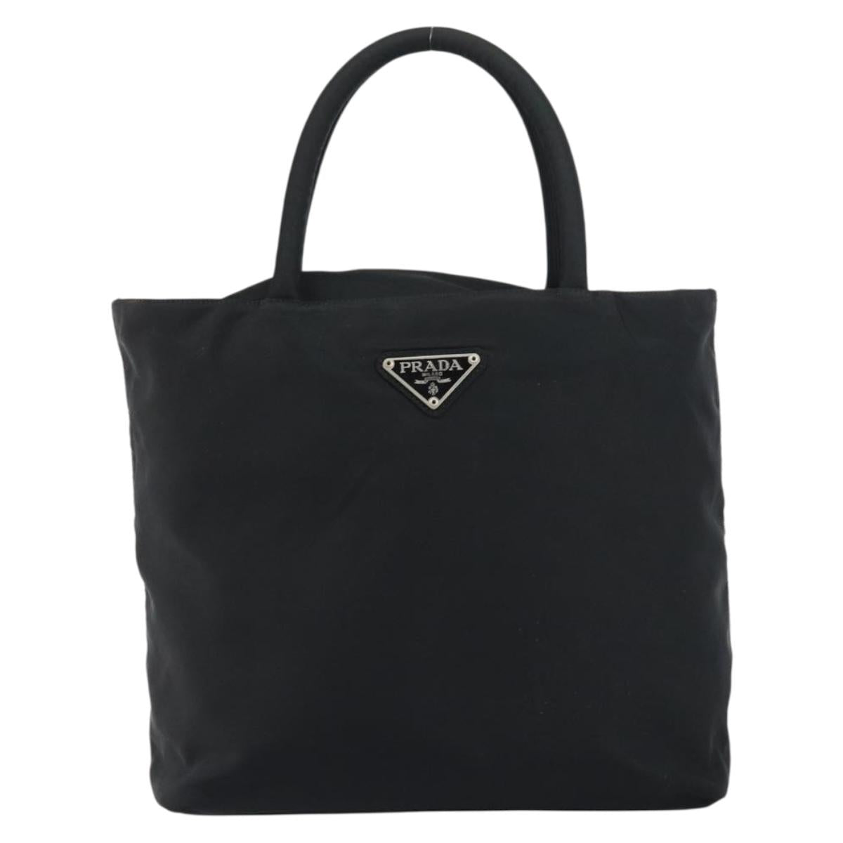 PRADA Hand Bag Nylon Black Auth 156858