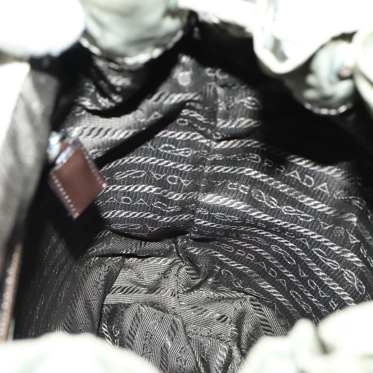 PRADA Backpack Nylon Beige Silver Auth 156861