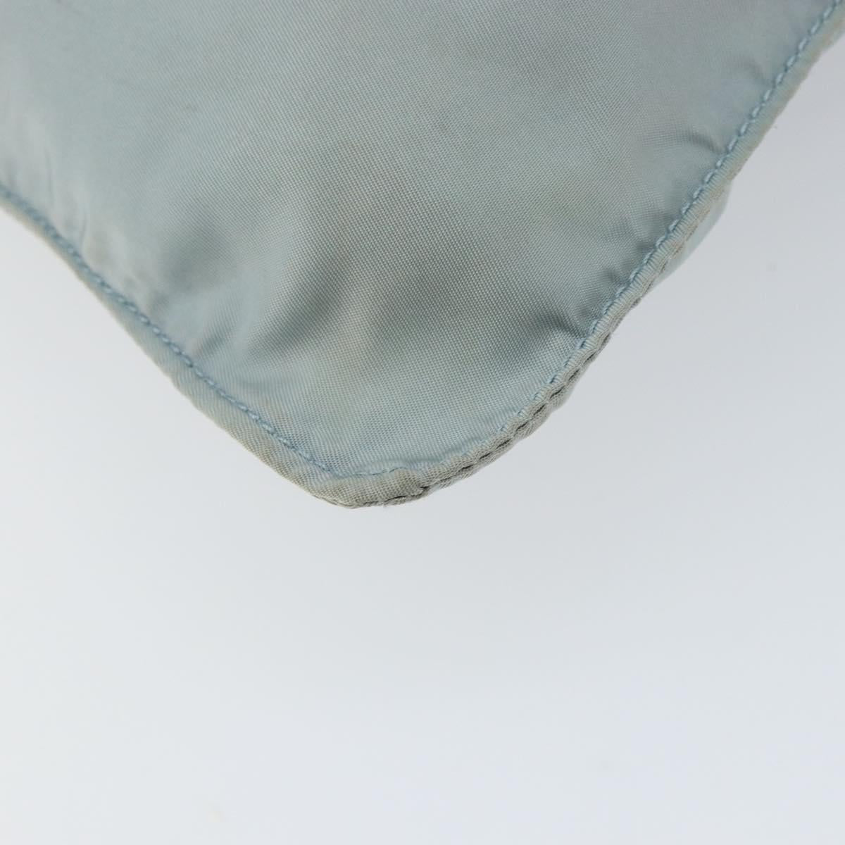 PRADA Shoulder Bag Nylon Light Blue Silver Auth 156862