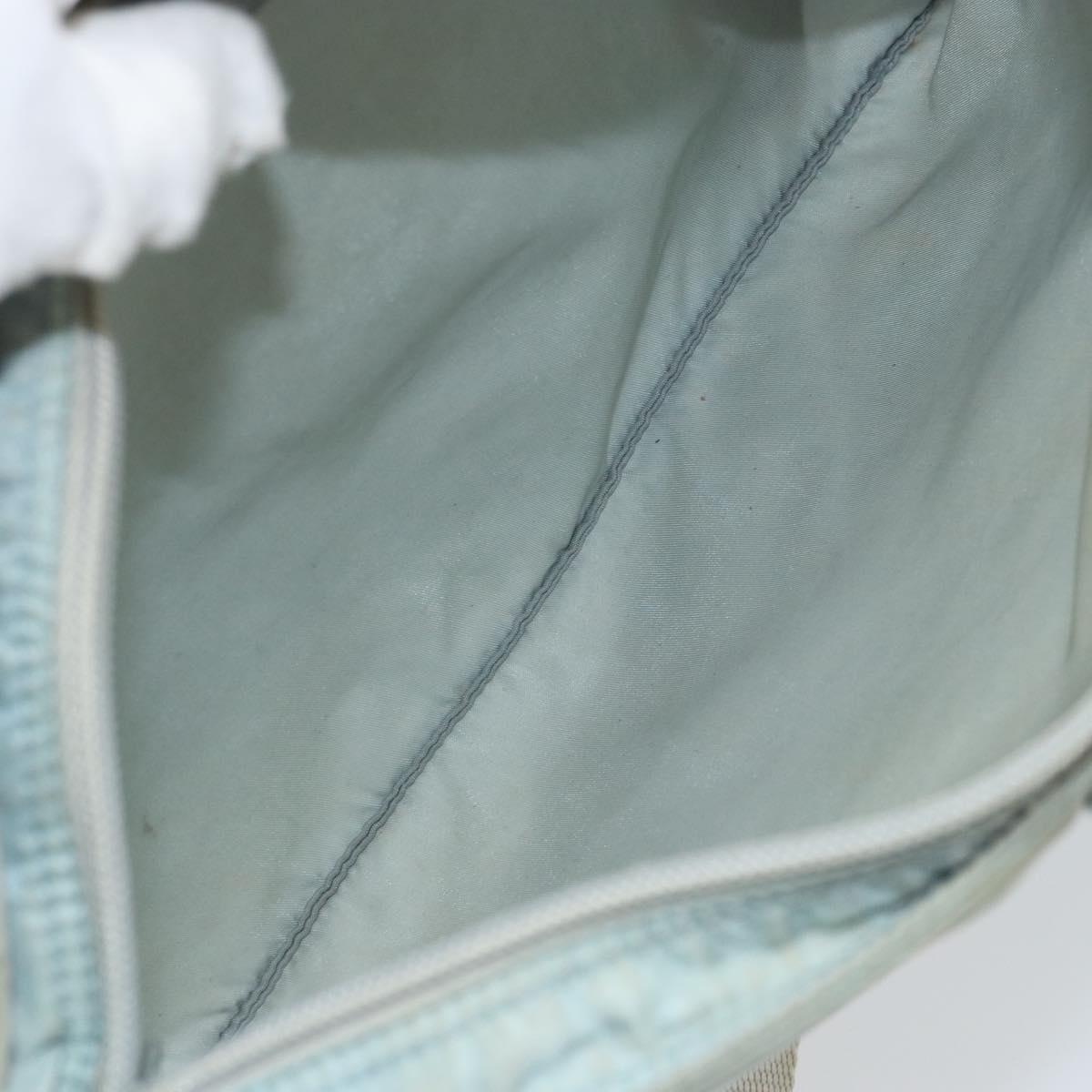 PRADA Shoulder Bag Nylon Light Blue Silver Auth 156862