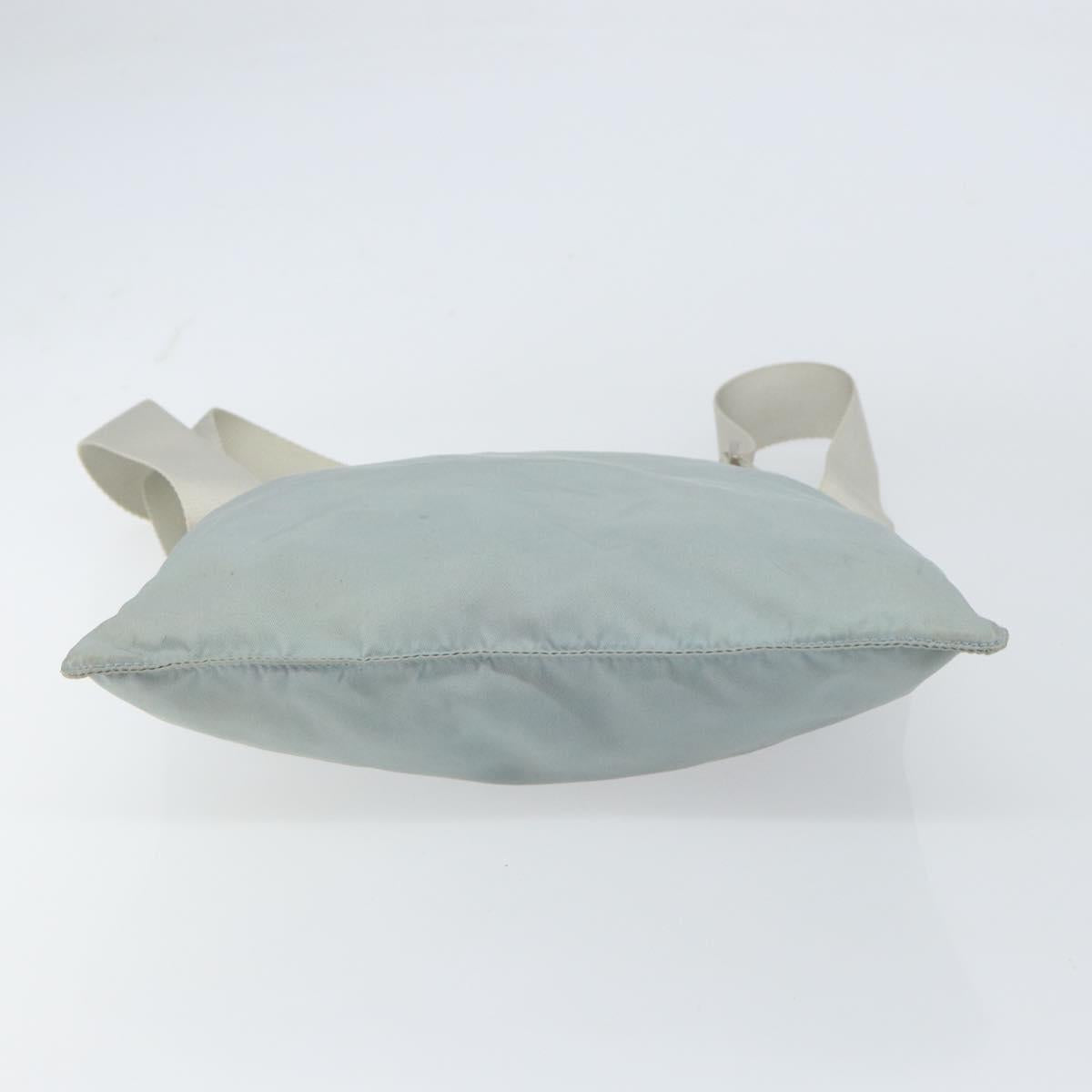 PRADA Shoulder Bag Nylon Light Blue Silver Auth 156862