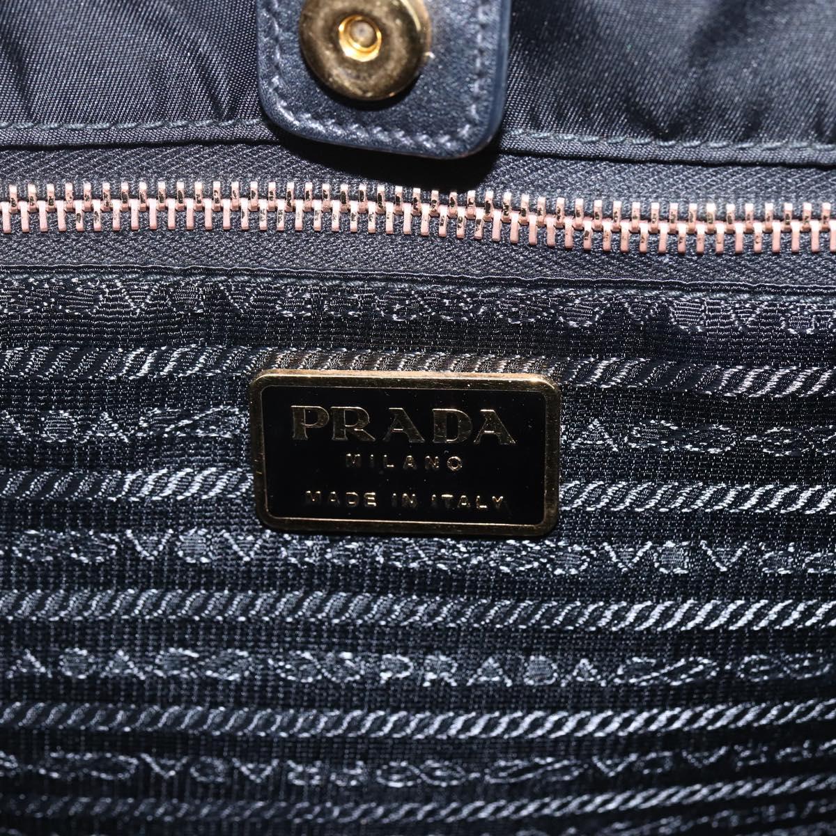PRADA Tote Bag Nylon Black Gold Auth 156867V