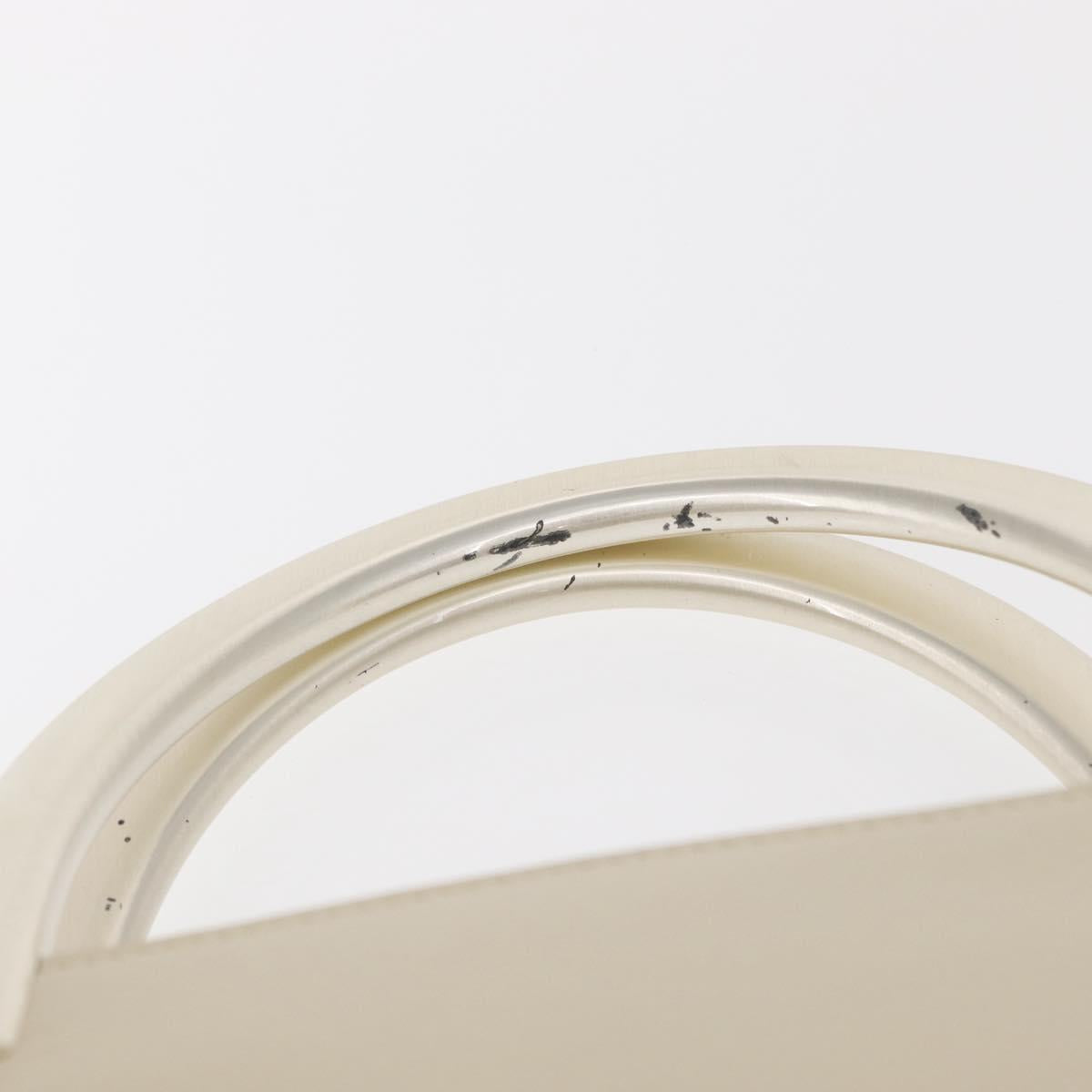 PRADA Hand Bag Leather White Auth 156869