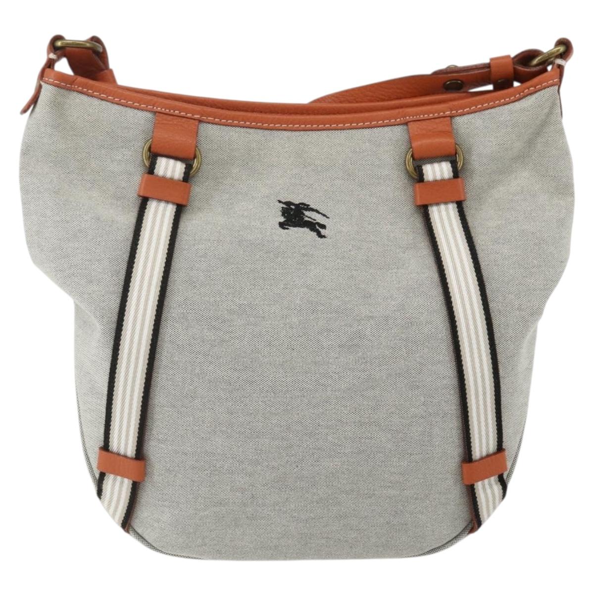 BURBERRY Blue Label Shoulder Bag Canvas Beige Auth 156877