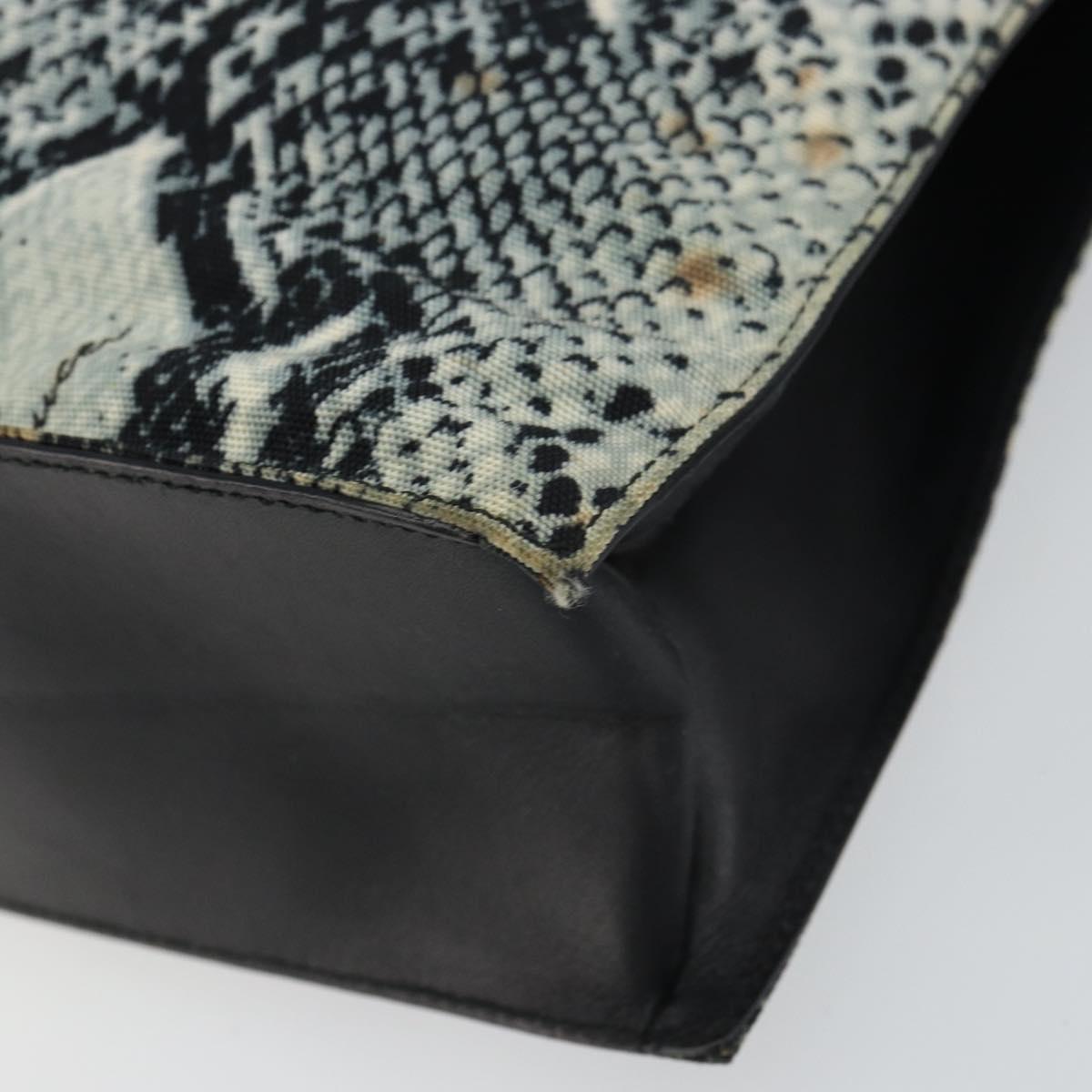 GUCCI Tote Bag Canvas Leather Black Auth 156891