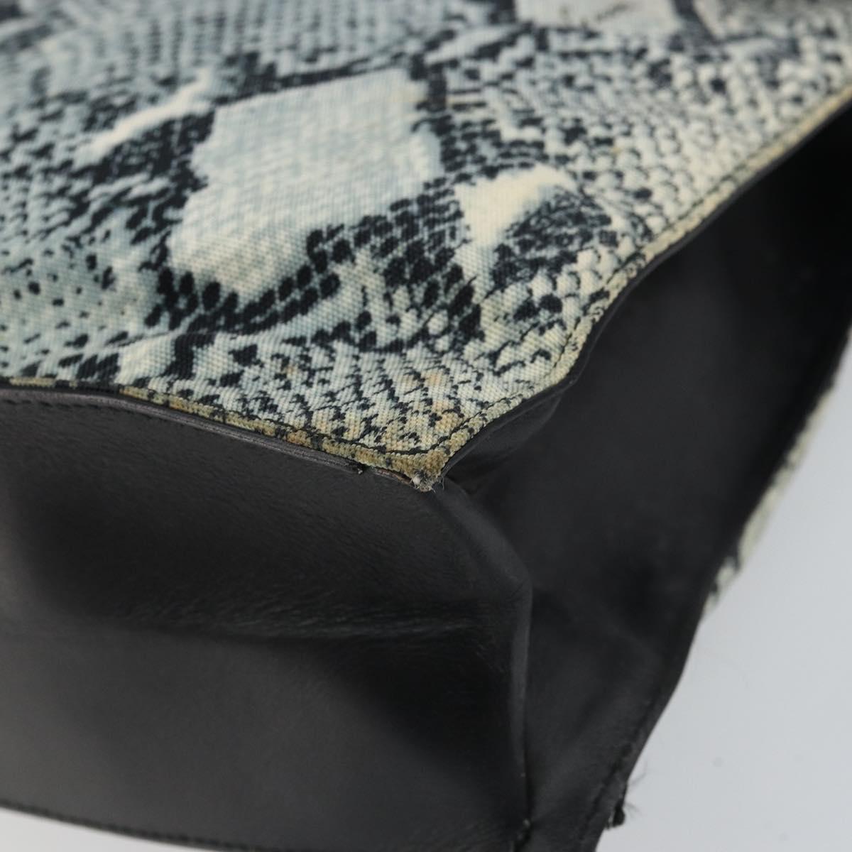 GUCCI Tote Bag Canvas Leather Black Auth 156891