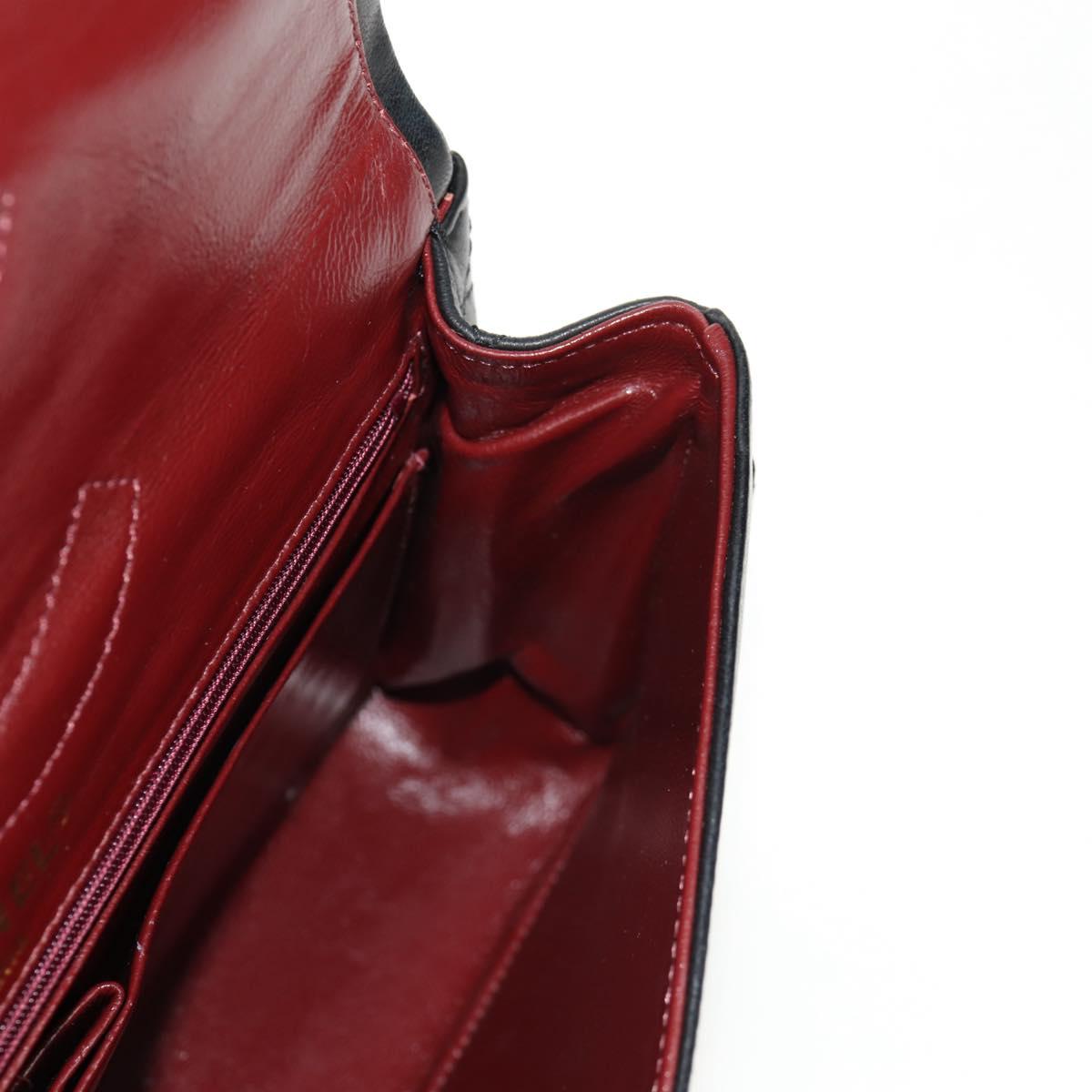 CHANEL Matelasse Chain Paris Limited Bag Lamb Skin Black Gold CC Auth 156894A