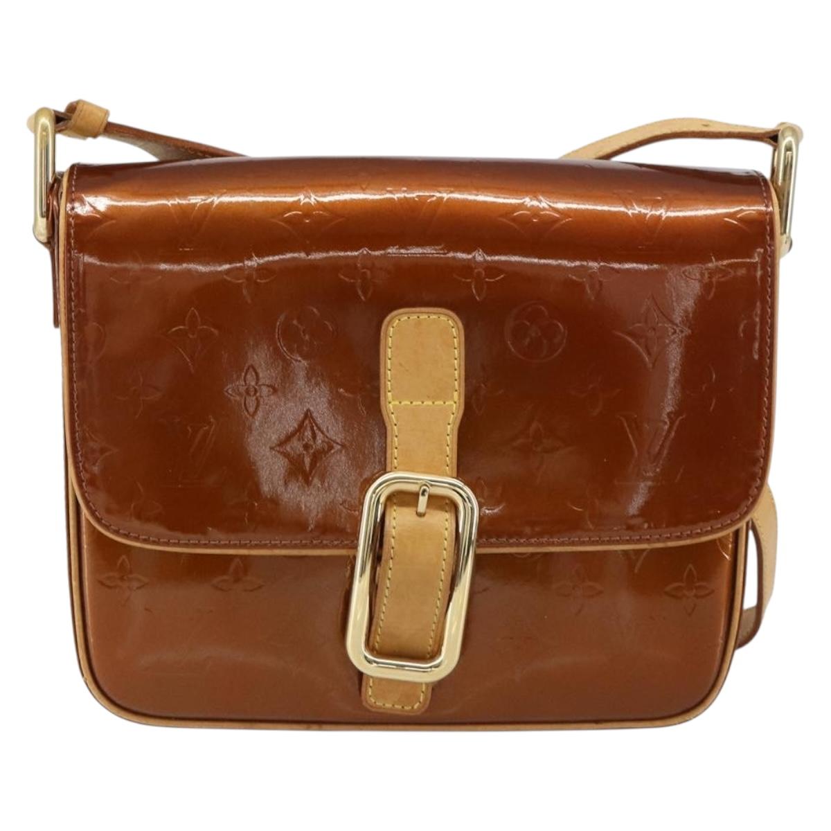 LOUIS VUITTON Monogram Vernis Christie GM Bag Bronze M91107 LV Auth 156898