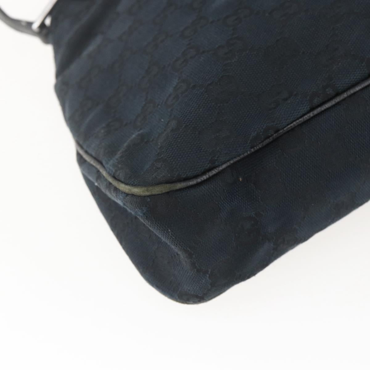 GUCCI GG Canvas Tote Bag Black Silver 121023 Auth 156903