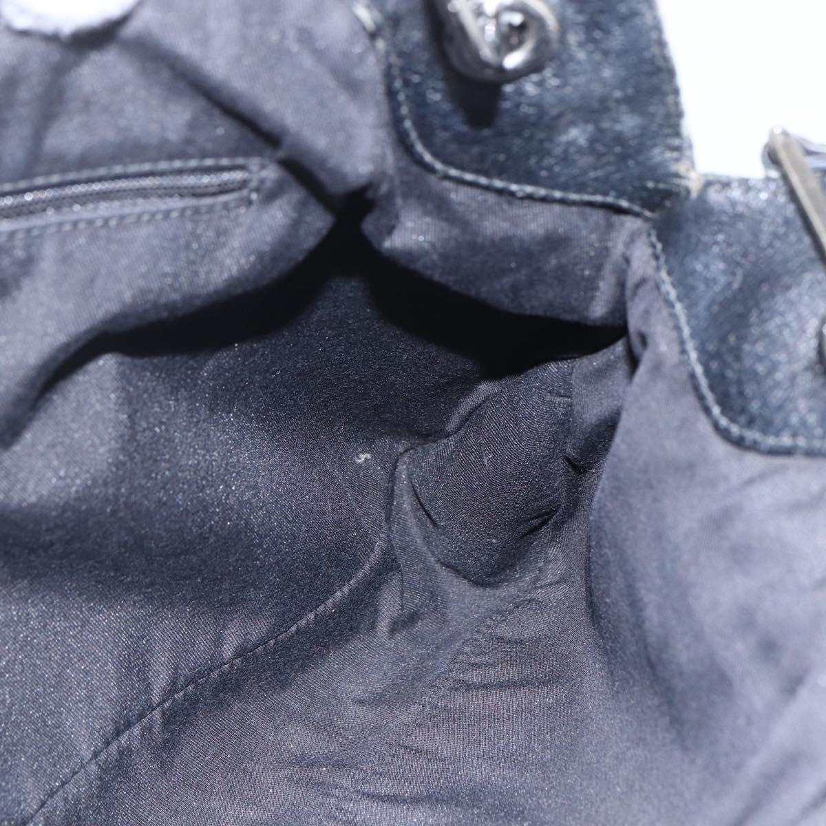 GUCCI GG Canvas Tote Bag Black Silver 121023 Auth 156903