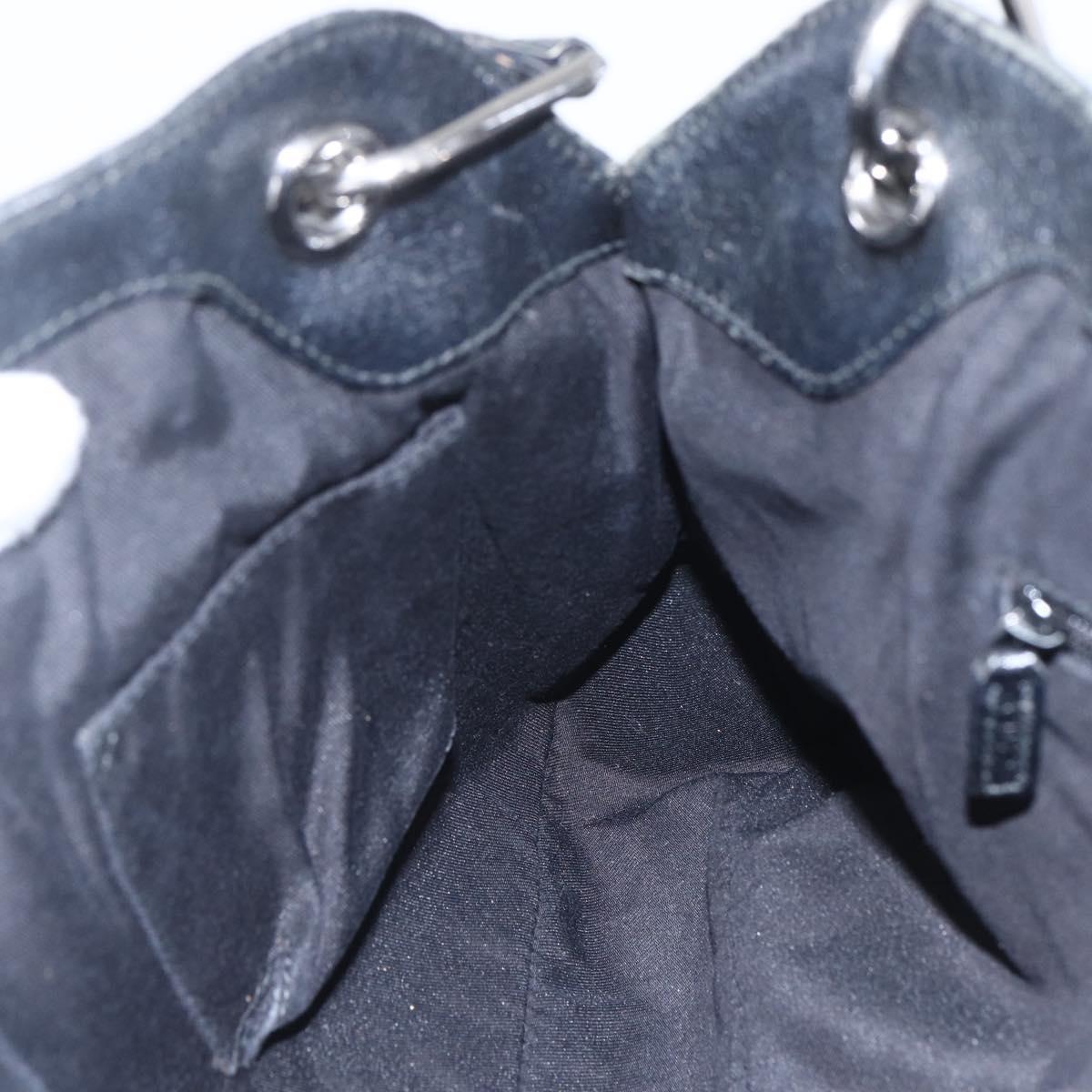 GUCCI GG Canvas Tote Bag Black Silver 121023 Auth 156903