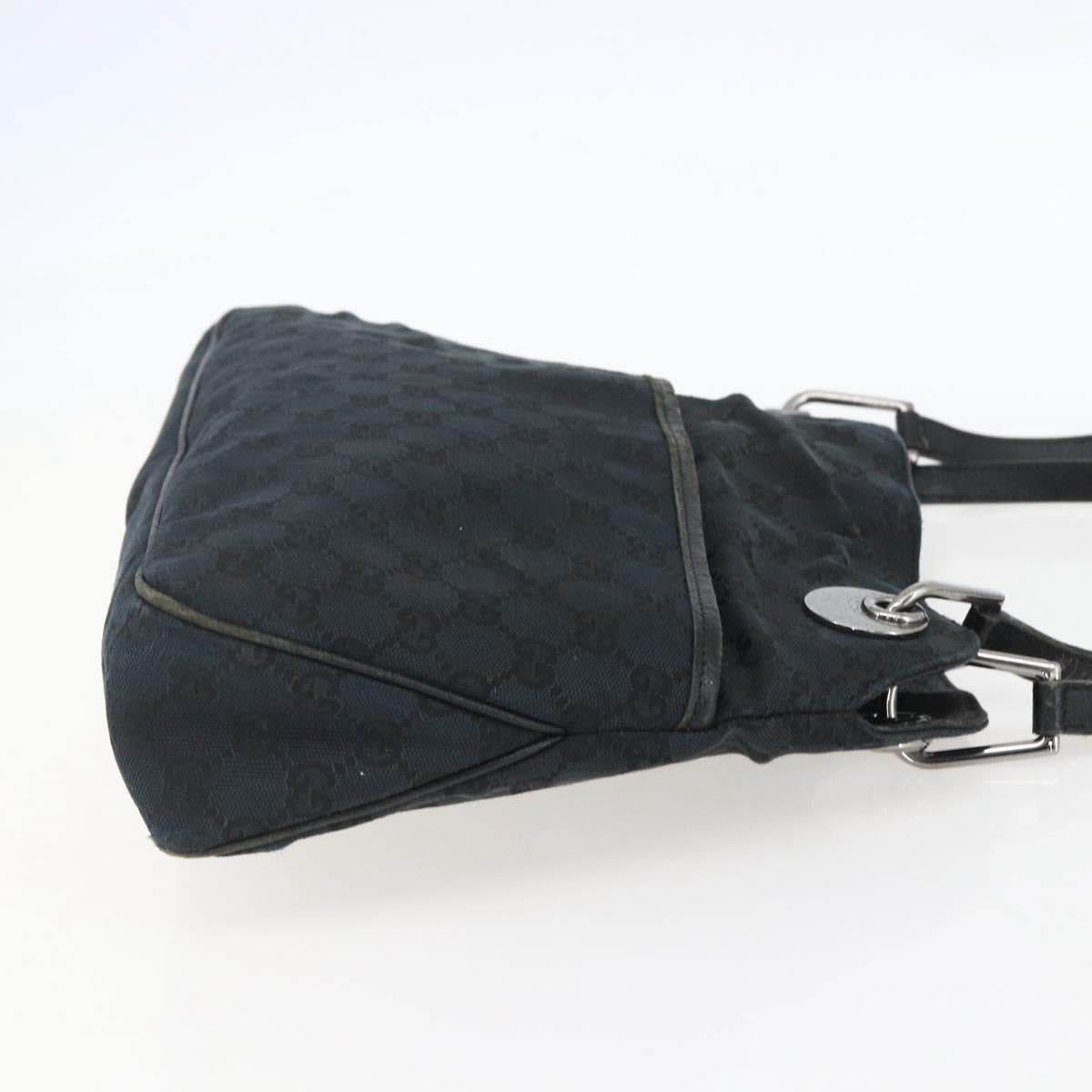 GUCCI GG Canvas Tote Bag Black Silver 121023 Auth 156903