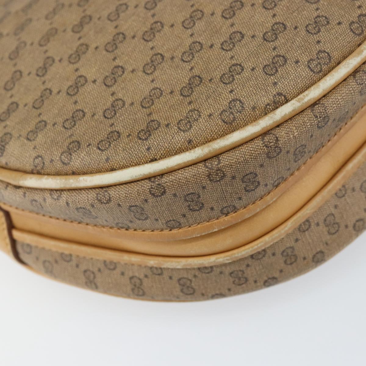 GUCCI Micro GG Supreme Shoulder Bag PVC Beige Gold Auth 156909
