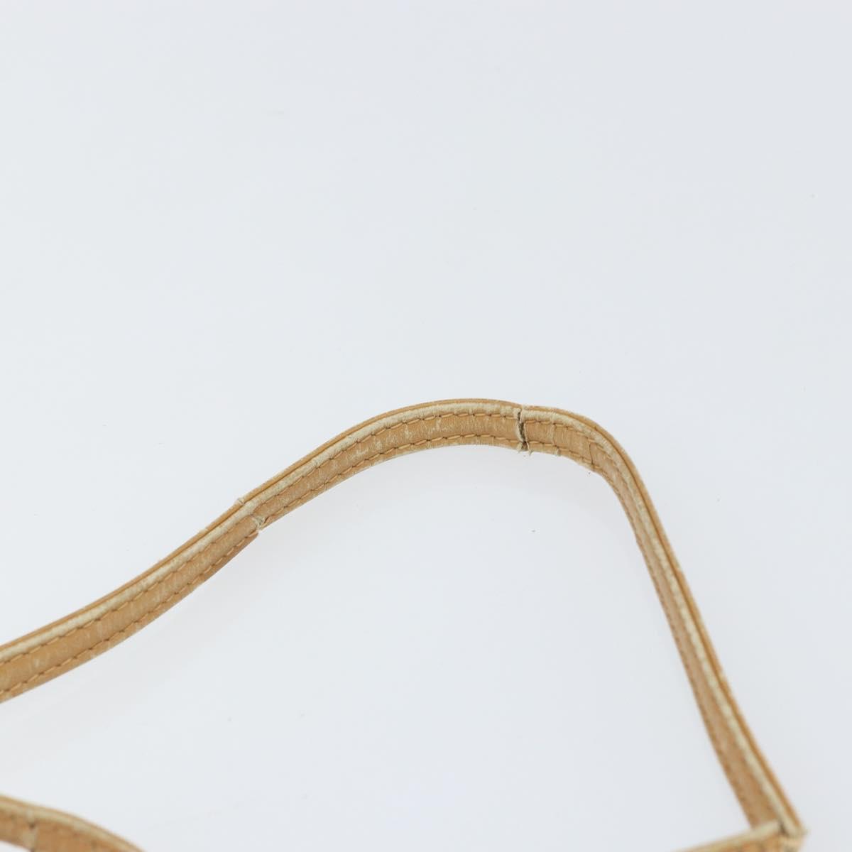 GUCCI Micro GG Supreme Shoulder Bag PVC Beige Gold Auth 156909