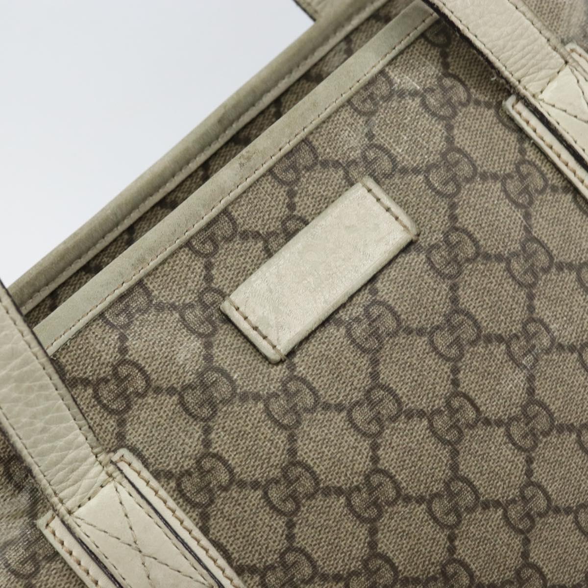 GUCCI GG Supreme Tote Bag PVC Beige 211137 Auth 156914