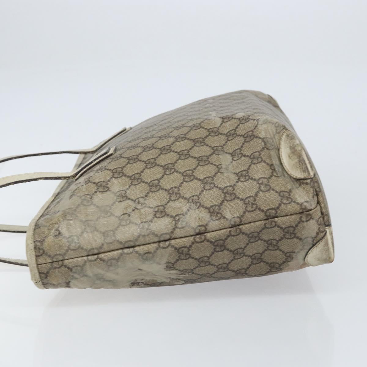 GUCCI GG Supreme Tote Bag PVC Beige 211137 Auth 156914