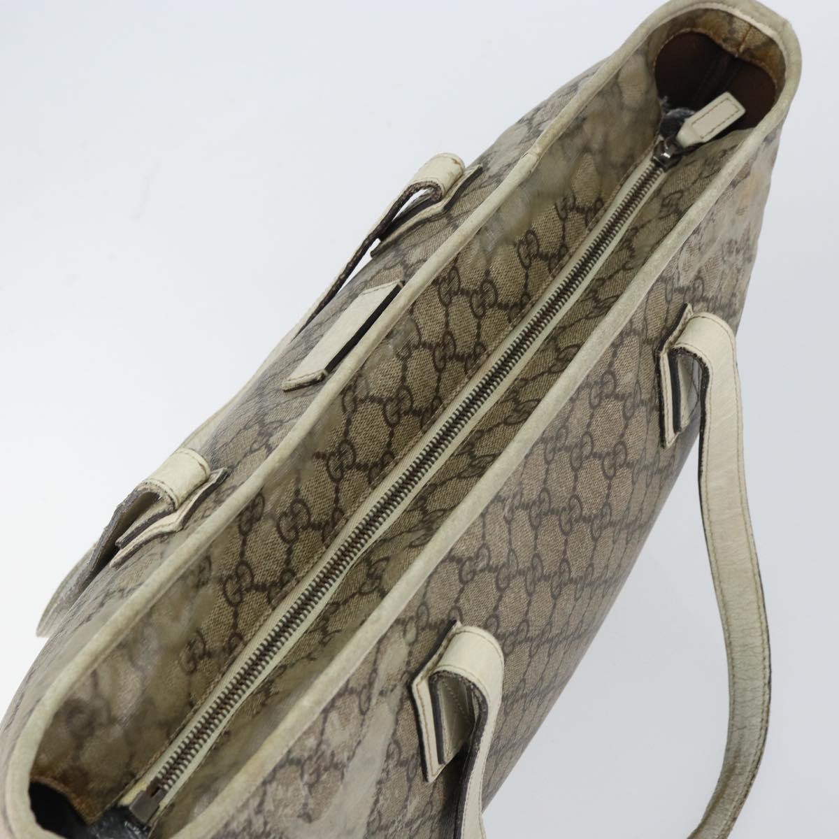 GUCCI GG Supreme Tote Bag PVC Beige 211137 Auth 156914