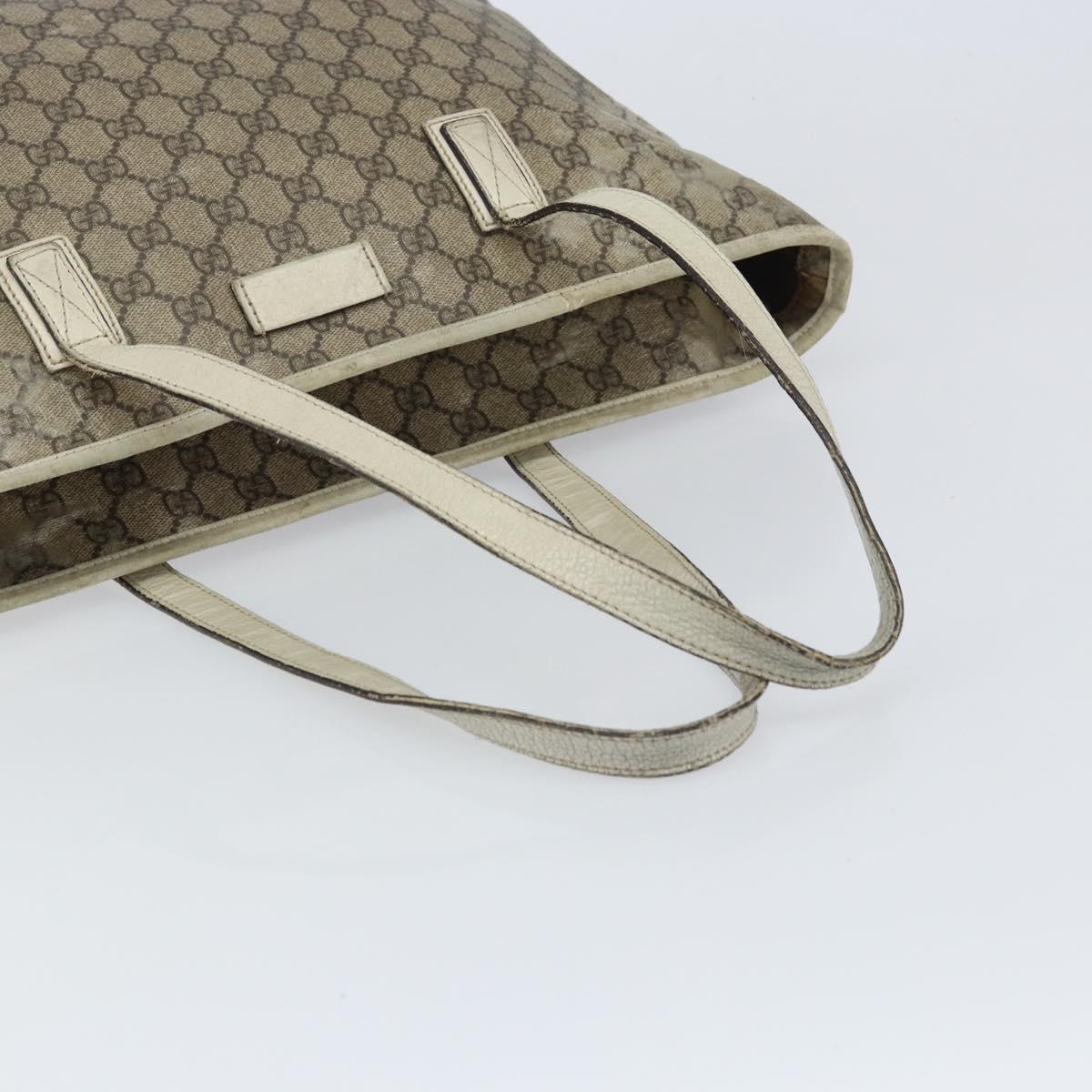 GUCCI GG Supreme Tote Bag PVC Beige 211137 Auth 156914