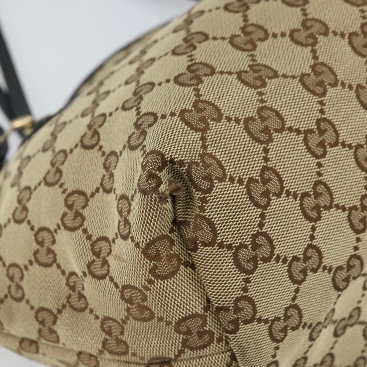 GUCCI GG Canvas Tote Bag Beige Gold 211976 Auth 156915