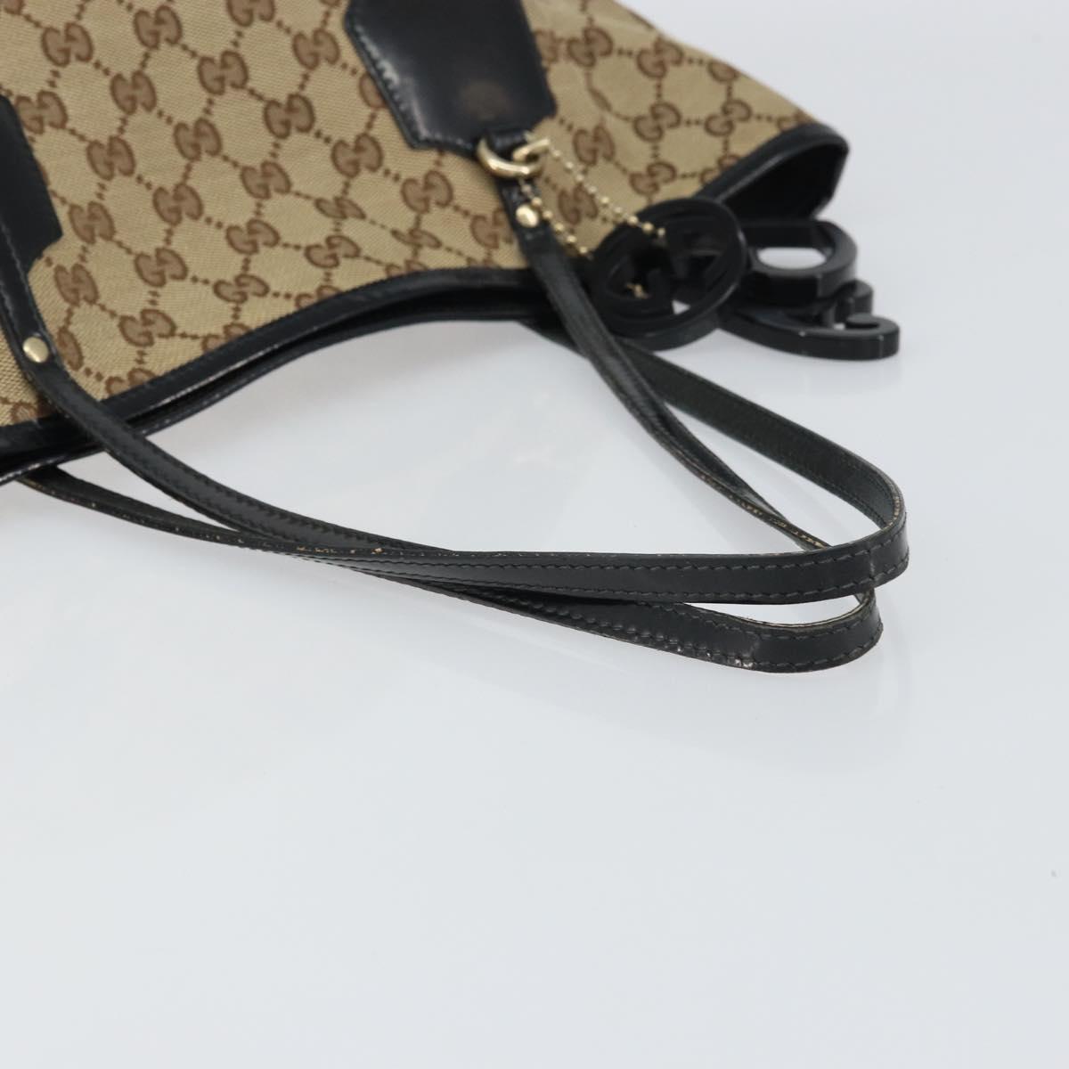 GUCCI GG Canvas Tote Bag Beige Gold 211976 Auth 156915