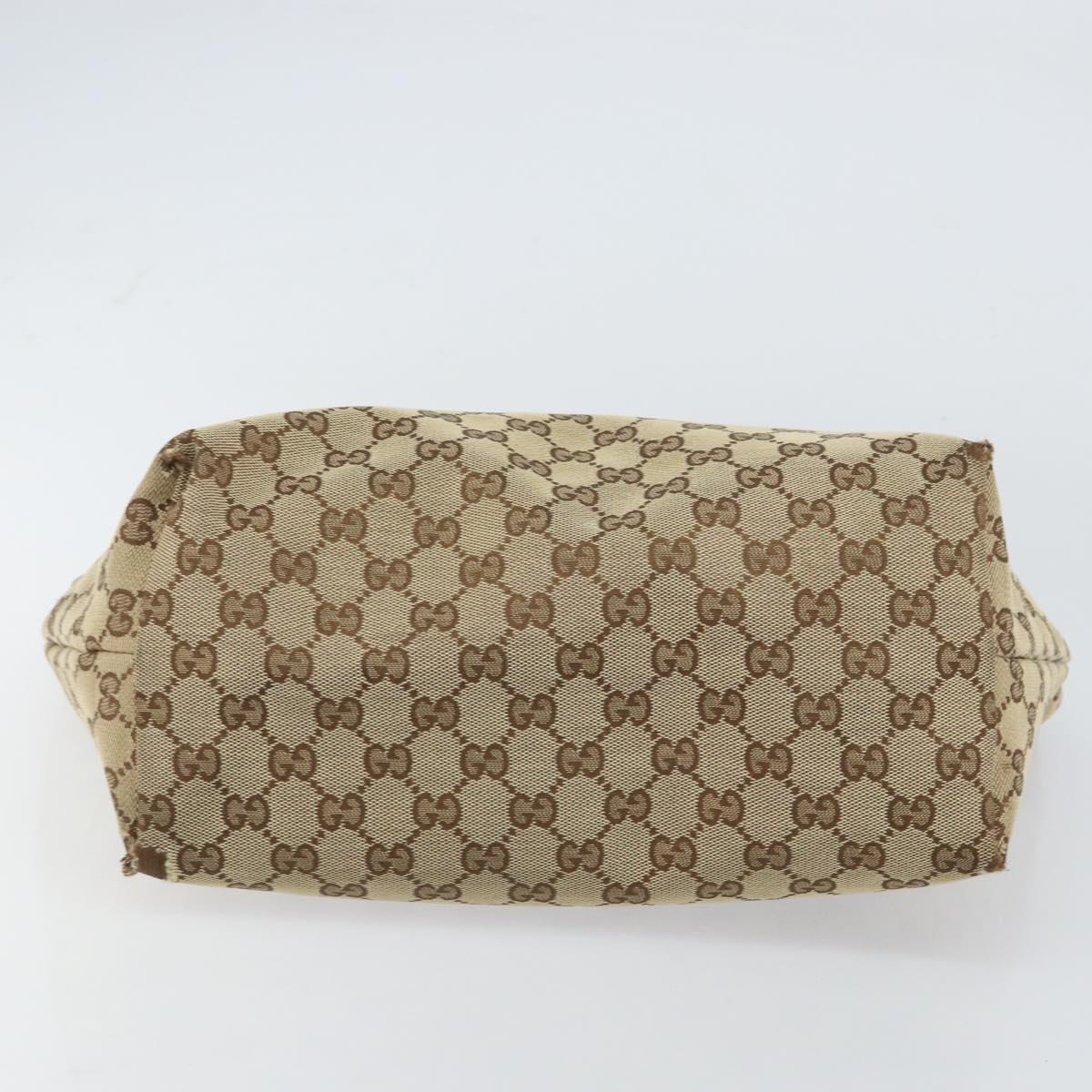 GUCCI GG Canvas Tote Bag Beige Gold 211976 Auth 156915