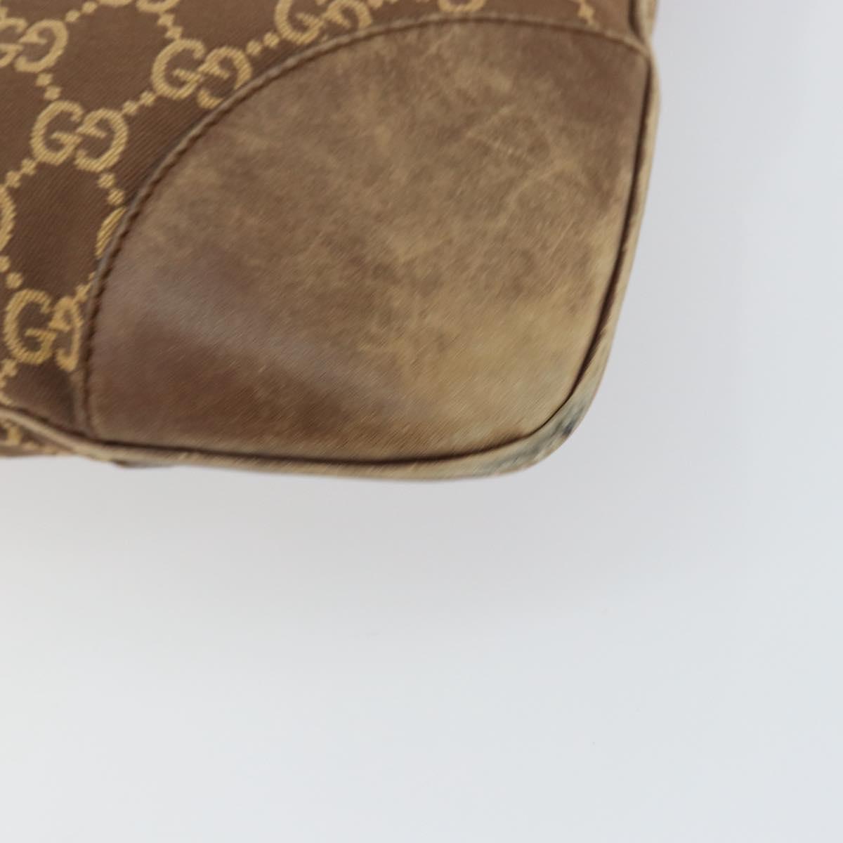 GUCCI GG Canvas Jackie Shoulder Bag Brown Silver 001 4075 1705 Auth 156916