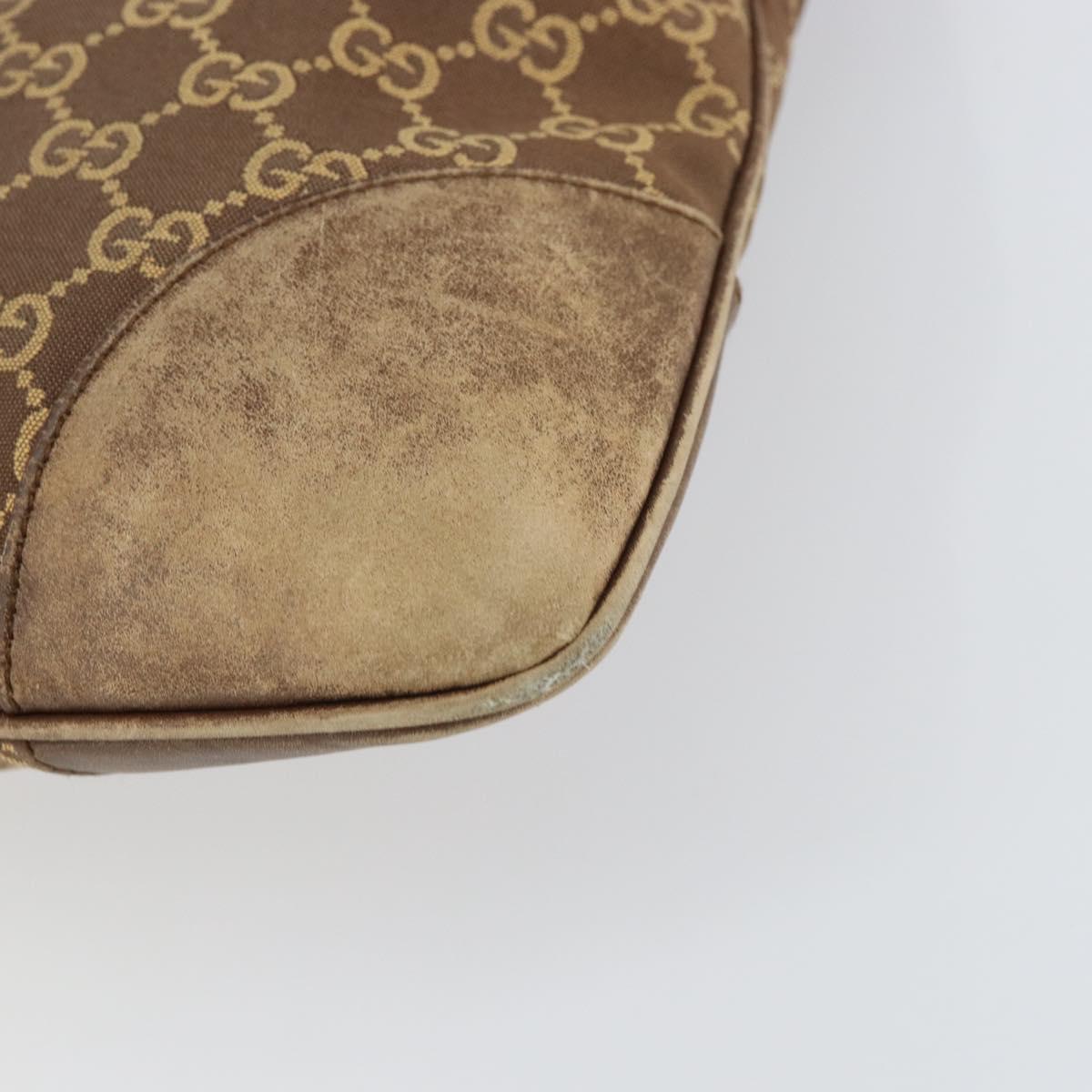 GUCCI GG Canvas Jackie Shoulder Bag Brown Silver 001 4075 1705 Auth 156916