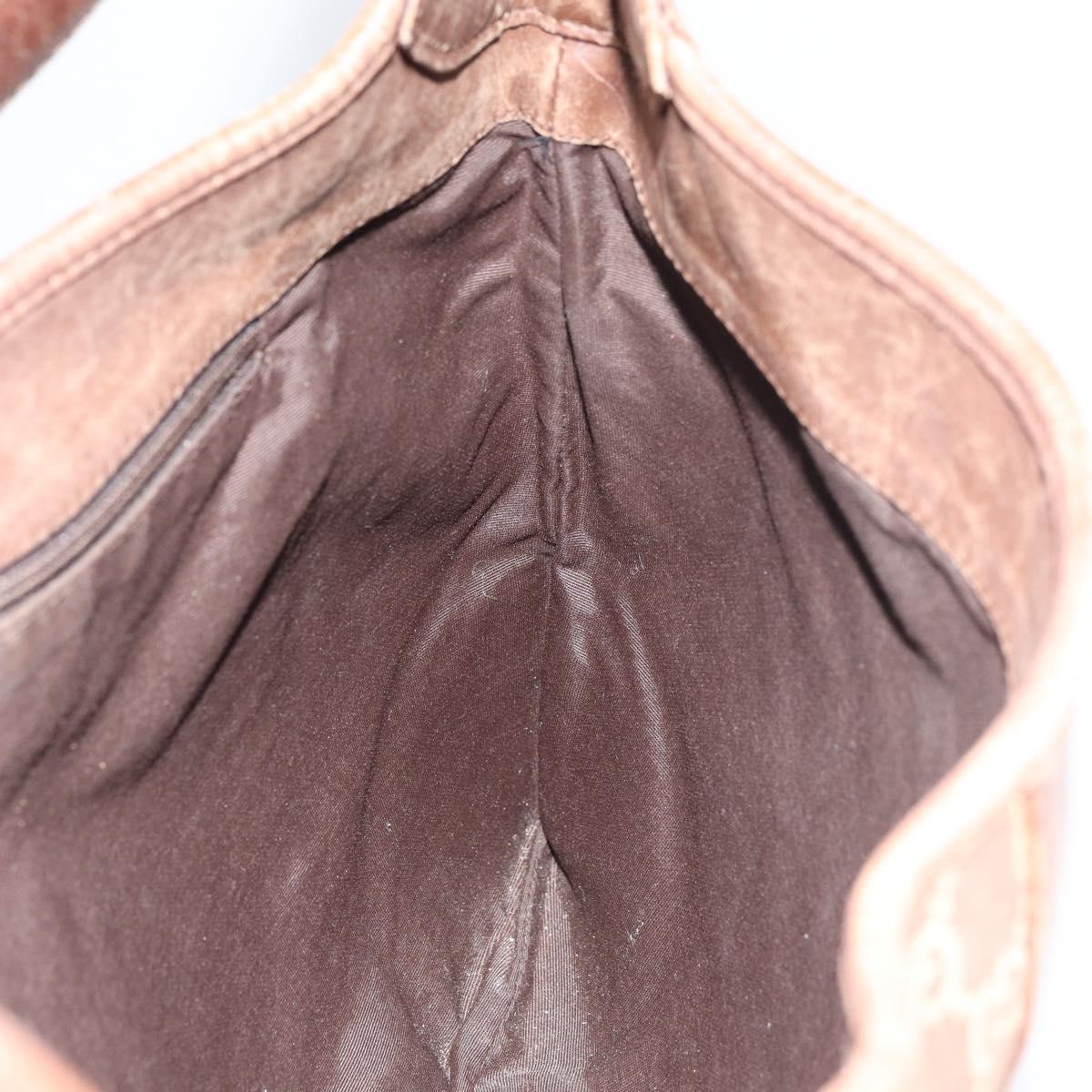 GUCCI GG Canvas Jackie Shoulder Bag Brown Silver 001 4075 1705 Auth 156916