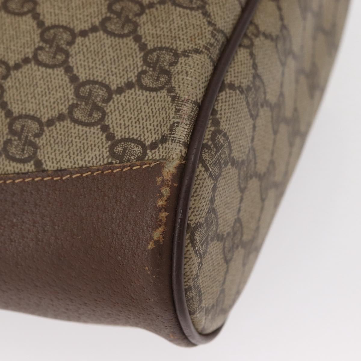 GUCCI GG Supreme Web Sherry Line Bag PVC Beige Gold 116 02 034 Auth 156917