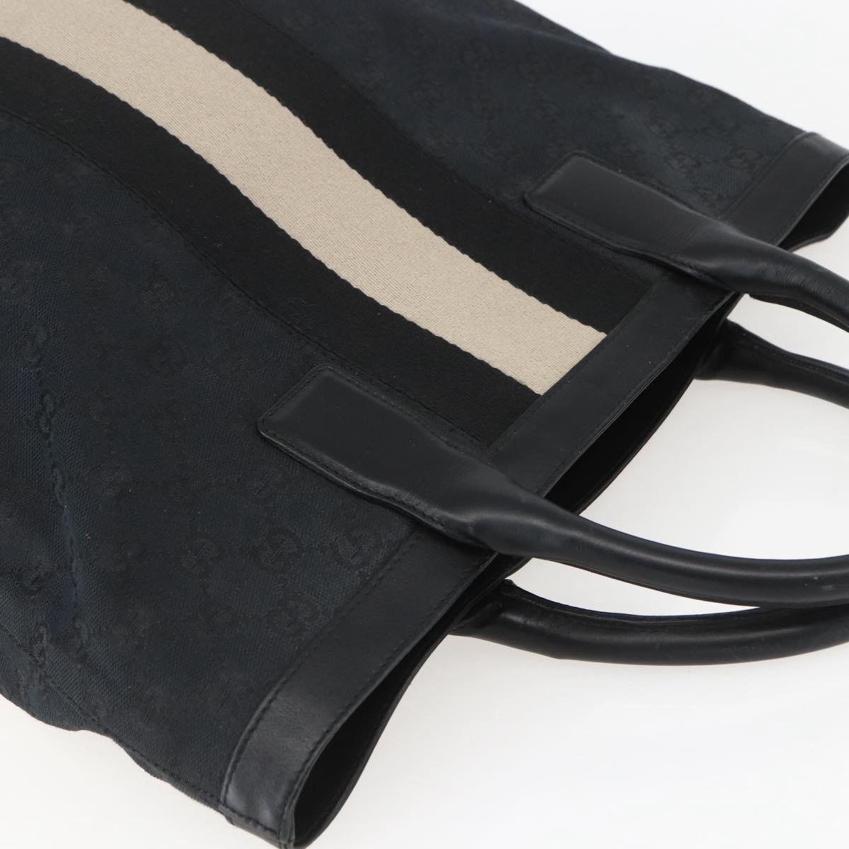 GUCCI GG Canvas Hand Bag Black Silver 002 1093 3444 Auth 156921