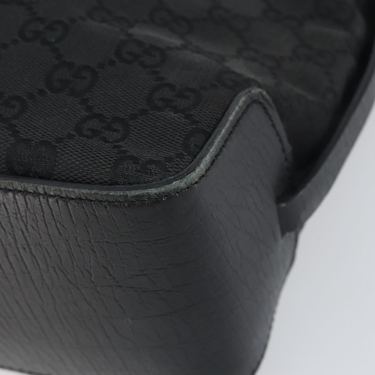 GUCCI GG Canvas Tote Bag Black Silver 107757 Auth 156922