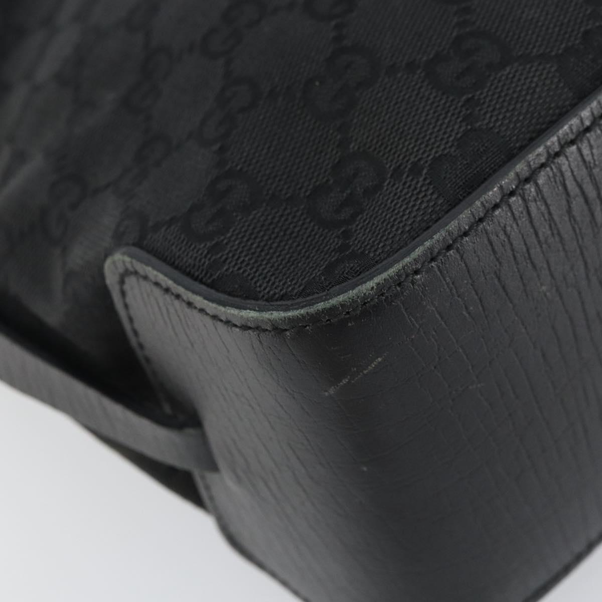 GUCCI GG Canvas Tote Bag Black Silver 107757 Auth 156922